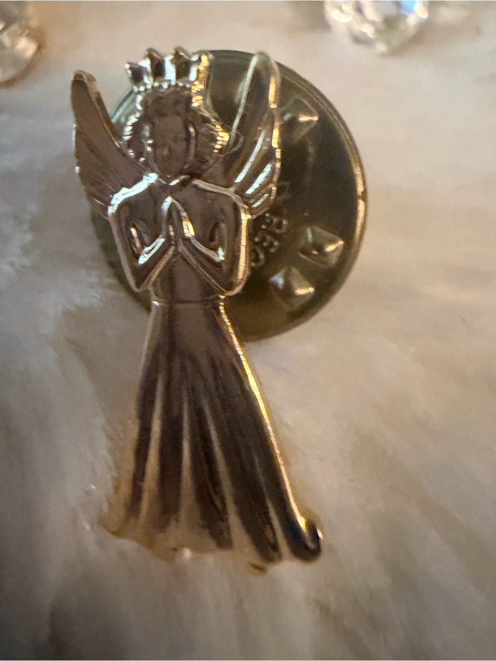 Gold Angel Prayer Brooch - Elegant Women’s Jewelry